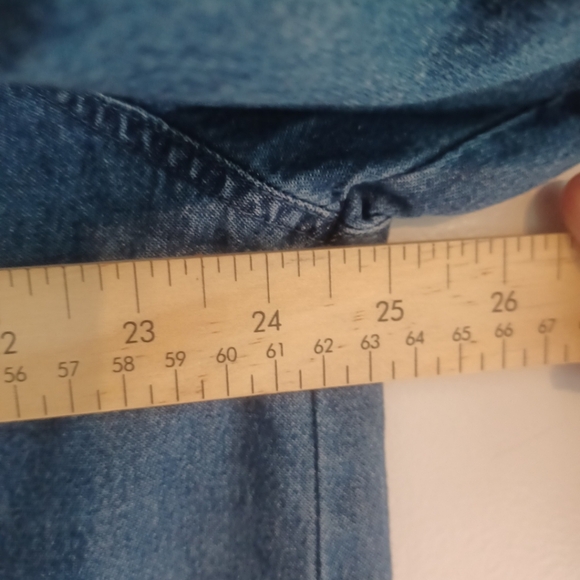 Dressbarn Shirt Womens 14-16 Denim Zebra Embroidery Button Long Sleeve - Picture 8 of 10